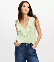 Garden Pleated Ruffle Shell