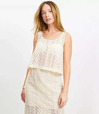 LOFT Beach Geo Crochet Tank Top