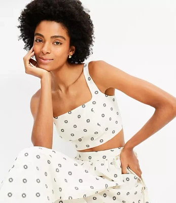 LOFT Beach Dotted Linen Cotton Square Neck Bralette