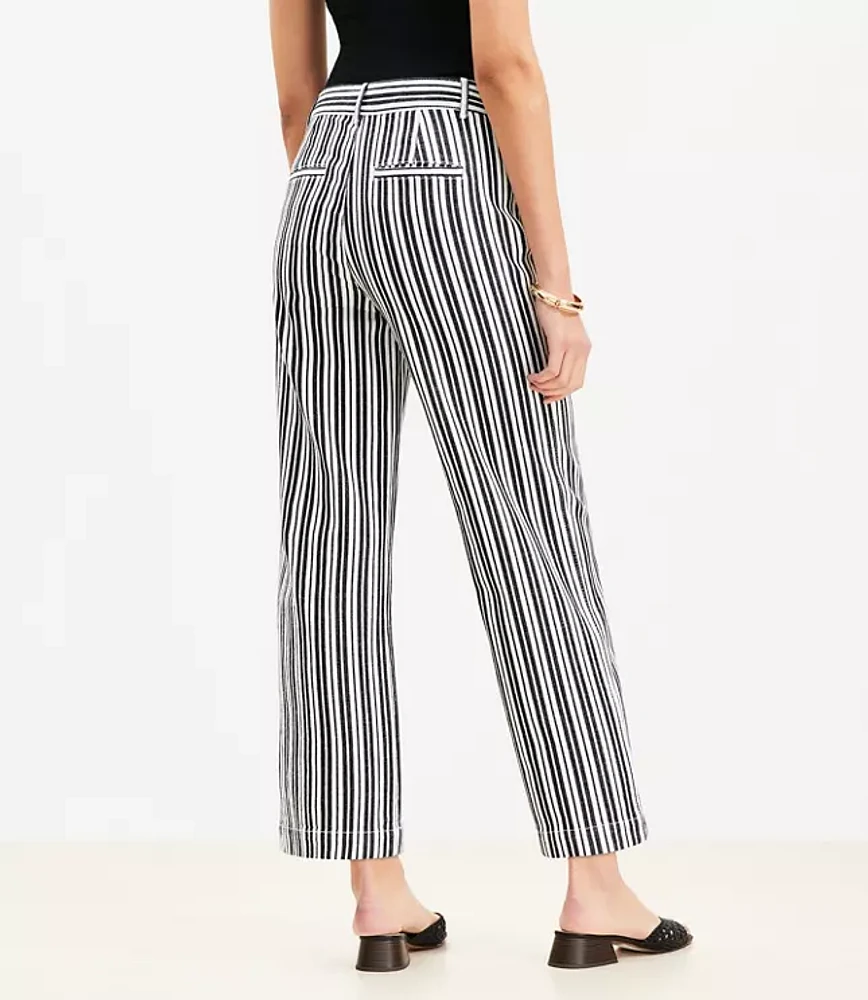 Petite Palmer Wide Leg Crop Pants Stripe