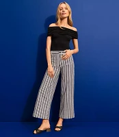 Petite Palmer Wide Leg Crop Pants Stripe