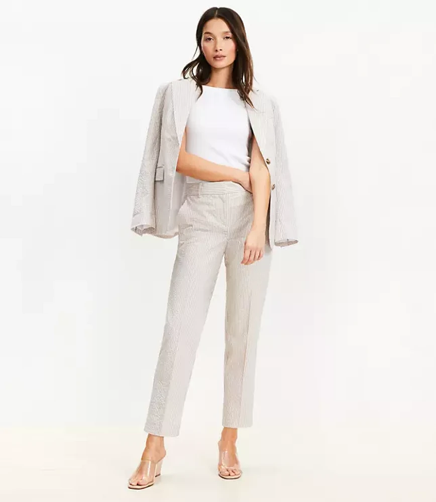 Tall Riviera Slim Pants Striped Seersucker