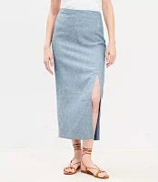 Linen Blend Maxi Skirt