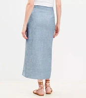 Linen Blend Maxi Skirt