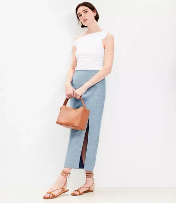 Linen Blend Maxi Skirt