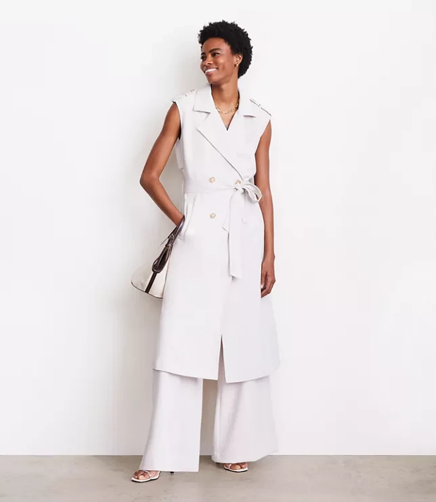 LOFT Versa Crepe Drape Trench Vest