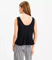 Petite Pleated V-Neck Tank Top
