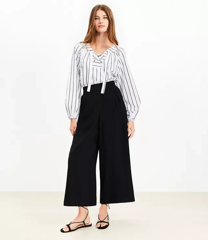 Pleated Pull On Culottes Texture
