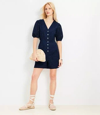 Eyelet Puff Sleeve Romper