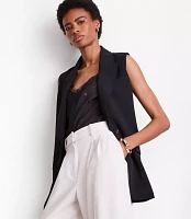 LOFT Versa Crepe Drape Belted Blazer Vest