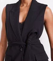 LOFT Versa Crepe Drape Belted Blazer Vest