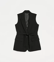 LOFT Versa Crepe Drape Belted Blazer Vest