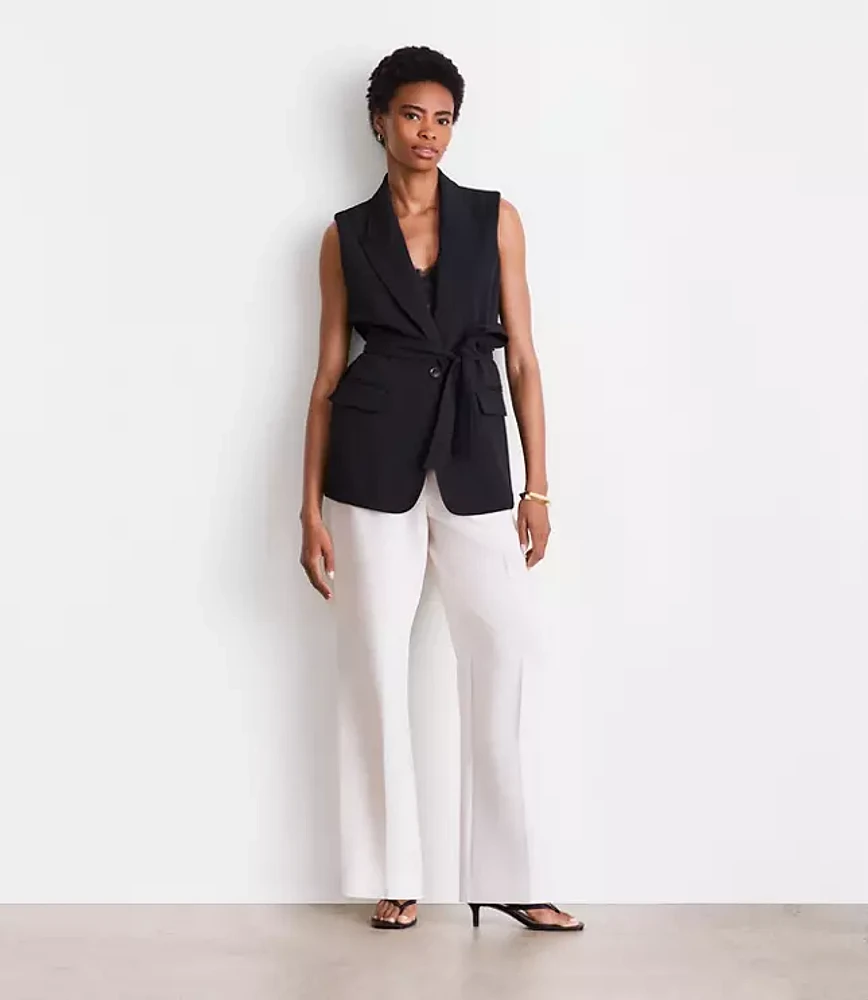LOFT Versa Crepe Drape Belted Blazer Vest