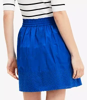 Petite Eyelet Poplin Drawstring Mini Skirt