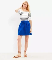 Petite Eyelet Poplin Drawstring Mini Skirt