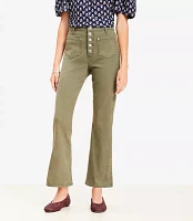 Petite Patch Pocket High Rise Kick Crop Jeans Evening Olive
