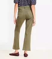 Petite Patch Pocket High Rise Kick Crop Jeans Evening Olive