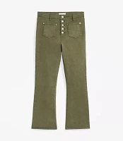 Petite Patch Pocket High Rise Kick Crop Jeans Evening Olive