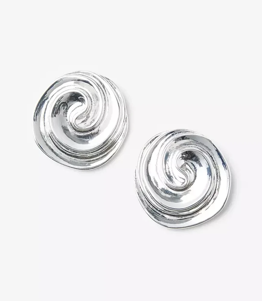 Metallic Swirl Stud Earrings