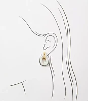 Mixed Metal Square Drop Earrings