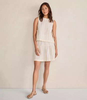 Haven Well Within Organic Cotton Linen Stripe Side Tie Tank