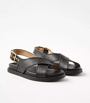 Straw Cross Strap Molded Sandals