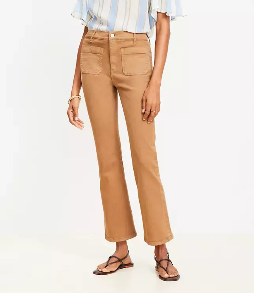 Curvy Patch Pocket Kick Crop Jeans