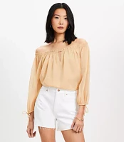 Tie Cuff Off The Shoulder Blouse