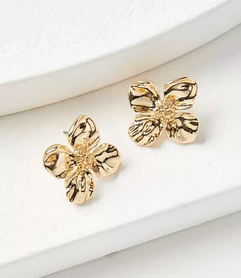 Metal Flower Statement Studs