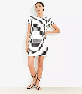 Tall Stripe Gathered Waist Mini Tee Dress