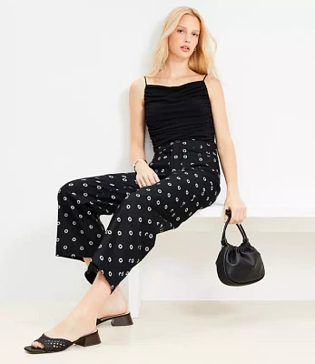 Petite Palmer Wide Leg Crop Pants Dotted Twill