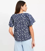 Bandana Mixed Media Flutter Top