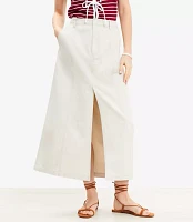 Petite Front Slit Seamed Midi Pocket Skirt