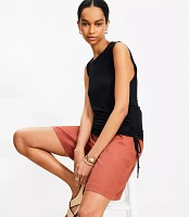 Side Tie Linen Blend Tank Top