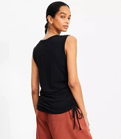 Side Tie Linen Blend Tank Top