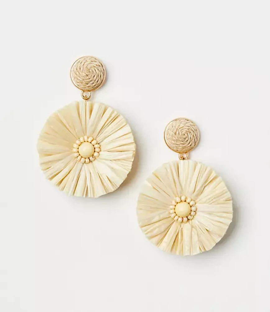 Raffia Circle Statement Earrings