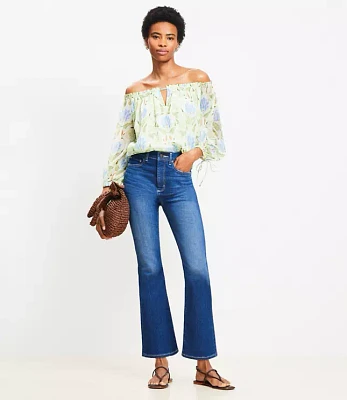 High Rise Kick Crop Jeans Bright Indigo Wash
