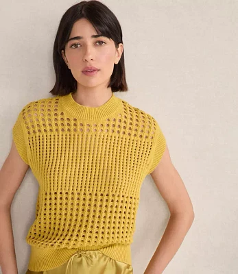 Haven Well Within Organic Cotton Open Stitch Short Sleeve Sweater