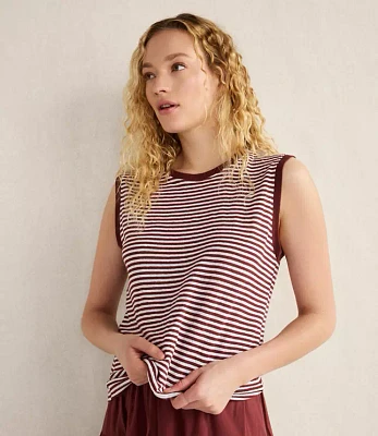 Haven Well Within Linen Stripe Crewneck Tank
