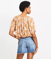 Floral Side Tie Bubble Top
