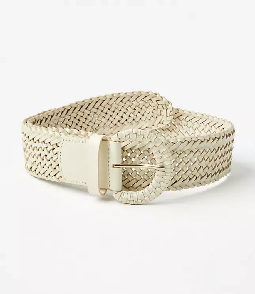 Wide Braided Leather Belt