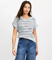 Marled Open Stitch Sweater Tee