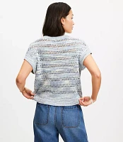 Marled Open Stitch Sweater Tee