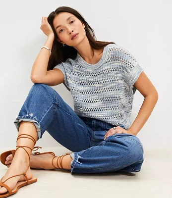 Marled Open Stitch Sweater Tee