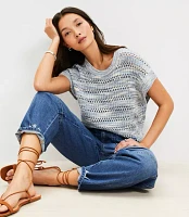 Marled Open Stitch Sweater Tee