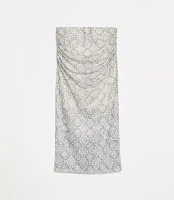 LOFT Versa Snake Print Mesh Ruched Midi Skirt