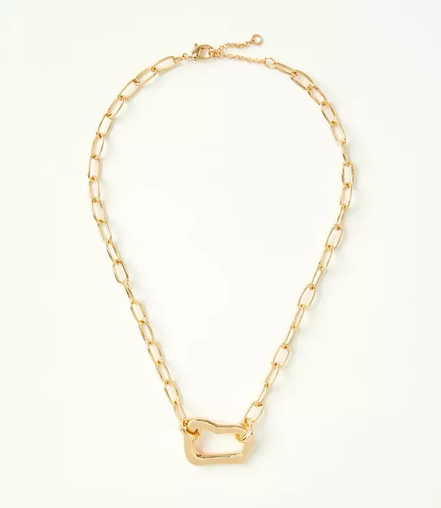 Molded Metal Pendant Necklace