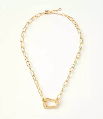 Molded Metal Pendant Necklace