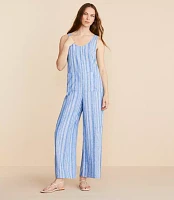Lou & Grey Striped Linen Cotton Jumpsuit