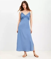 Lace Trim Midi Slip Dress